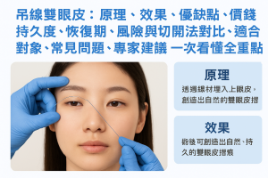 吊線雙眼皮：原理、效果、優缺點、價錢、持久度、恢復期、風險與切開法對比、適合對象、常見問題、專家建議，一次看懂全重點