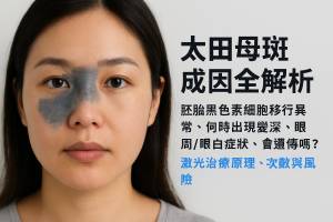 太田母斑成因全解析：胚胎黑色素細胞移行異常、何時出現變深、眼周/眼白症狀、會遺傳嗎？激光治療原理、次數與風險