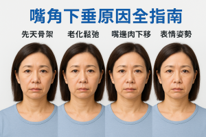 嘴角下垂原因全指南：先天骨架、老化鬆弛、嘴邊肉下移與表情姿勢，自我檢測到肉毒填充音波電波拉提／拉皮怎麼選