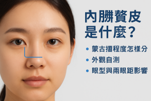 內眥贅皮是什麼？蒙古摺程度怎樣分、外觀自測、眼型與兩眼距影響、開眼頭手術費用風險與恢復期