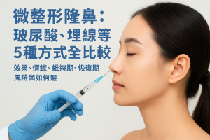 微整形隆鼻：玻尿酸、埋線等5種方式全比較（效果、價錢、維持期、恢復期、風險與如何選）