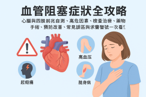 血管阻塞症狀全攻略：心腦與四肢前兆自測、高危因素、檢查治療、藥物手術、預防改善、常見誤區與求醫警號一次看懂