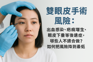 雙眼皮手術風險：出血感染、疤痕增生、眼皮下垂等後遺症，哪些人不適合做？如何把風險降到最低