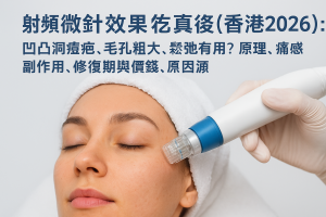 射頻微針效果全攻略（香港2026）：凹凸洞痘疤、毛孔粗大、鬆弛有用嗎？原理、痛感、副作用、修復期與價錢