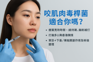 咬肌肉毒桿菌適合你嗎？瘦面見效時間、維持期、幾耐補打、打幾多U與香港價錢，禁忌＋下垂／青蛙腮副作用及術後護理